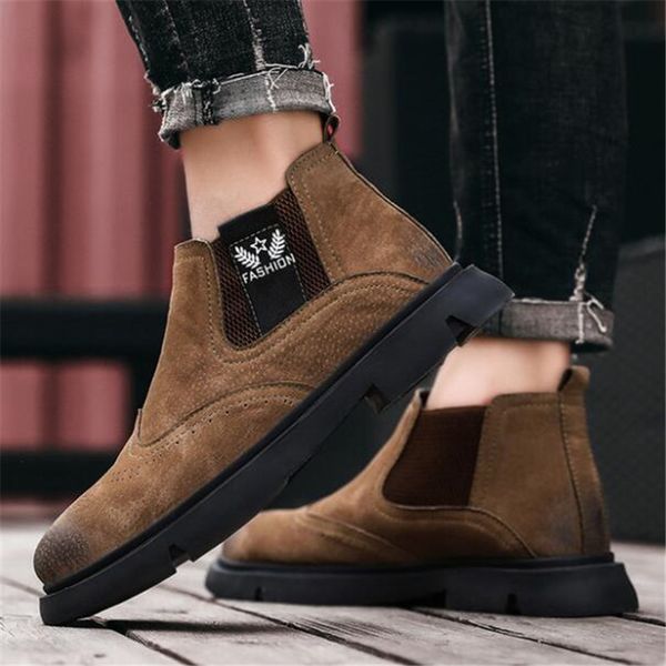 

new spring autumn high to help large size set foot men's shoes fashion retro casual shoes sneakers men loafers zapatos de hombre, Black