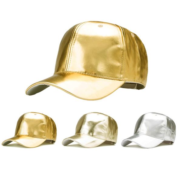 

gold silver baseball cap fashion man woman champagne sparkling shiny adjustable outdoor sun-proof snapback hat #o, Blue;gray