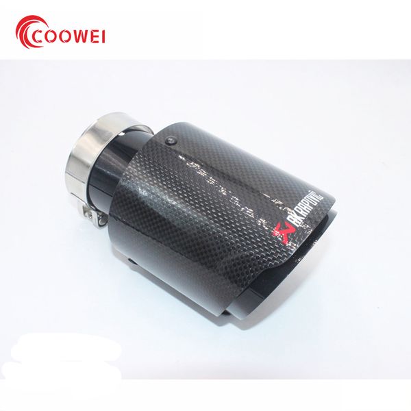 

1 pcs: carbon fiber glossy black stainless steel universal car exhaust pipe tip tailtip akrapovic car exhaust muffler