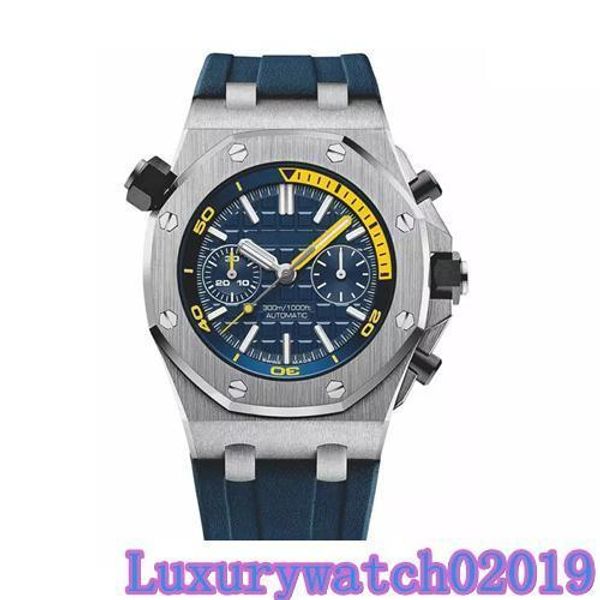 

new mens watch quartz movement vk chronograph colorful wristwatch rubber strap sports men watches male wristwatch, Slivery;brown