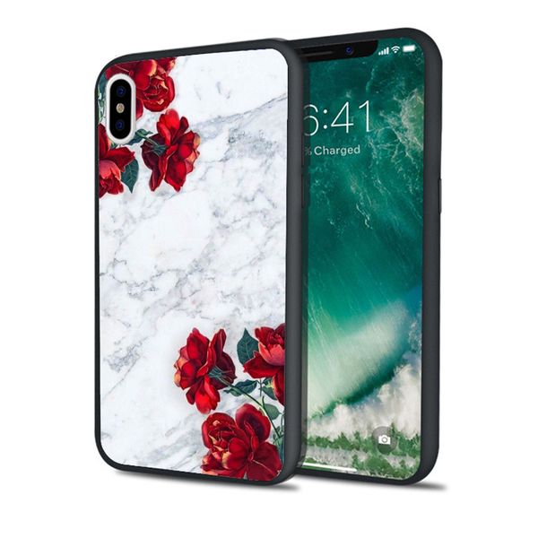 

capa marble roses art phone case for iphone 11 pro xs max xr 8 7 6s plus 5s se 5 case black soft silicone cover