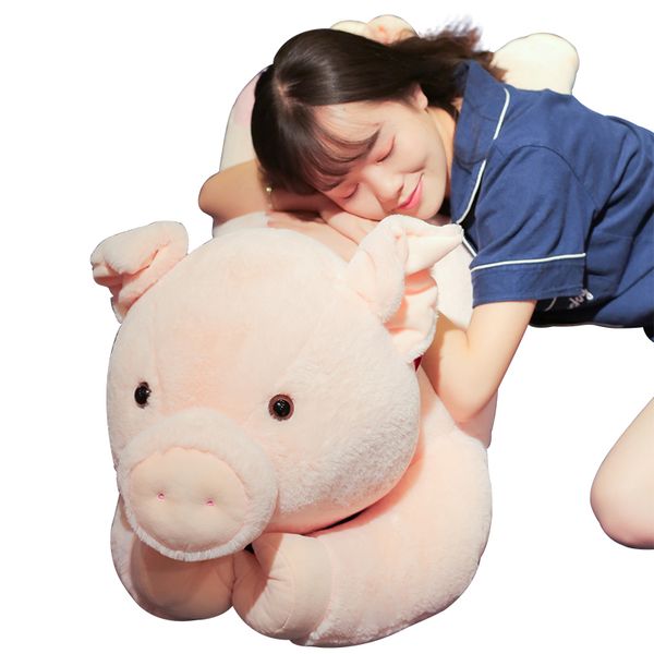 Acheter Dorimytrader 2019 Nouveau Kawaii Gros Cochon Peluche Géant Drôle Animal Cochons Jouet Mignonne Jeune Fille Tenant Oreillers Dormir 90cm 110cm
