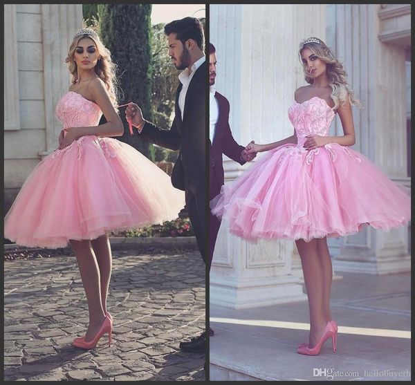 

2019 new pink mini short ball gown party cocktail dresses lace applique beaded cocktailkleid robes de cocktail short prom dresses, Black