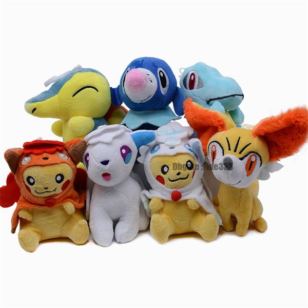 

13cm pocket animals plush keychain pikachu bulbasaur venusaur slowbro mew ditto lapras dragonit plush doll toy kids gift