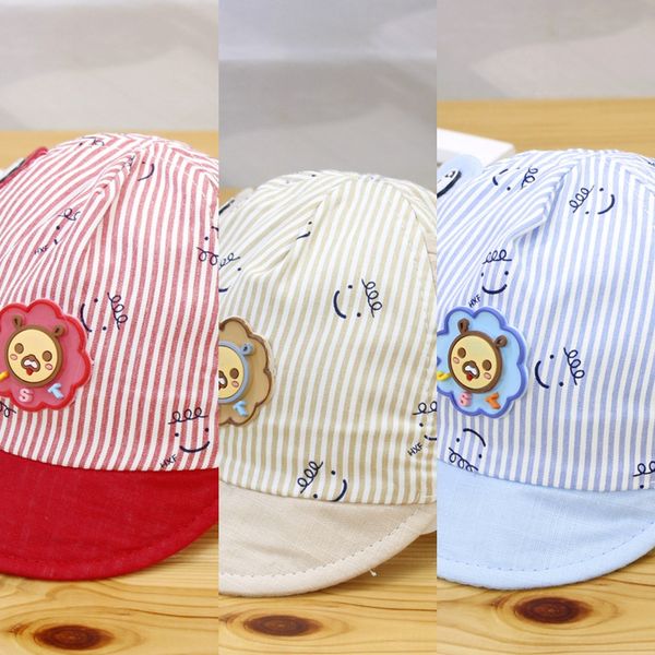 

infant baby cap newborn tire cap pure cotton baby hat child sunshade duck tongue hat, Yellow