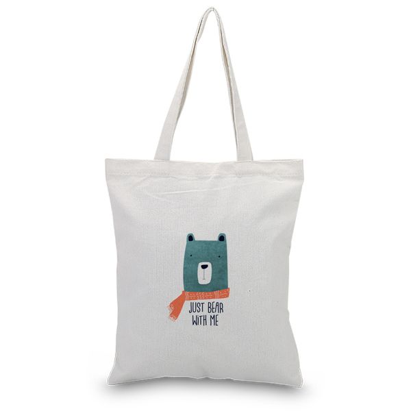 

прохладный животный сумочка ручной работы холст текст сумки diy сумочка печать индивидуальные печати логотипа ежедневного использования скла