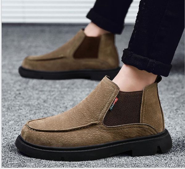 

summer casual shoes male korean version leather shoes fashion men's shoes, Black