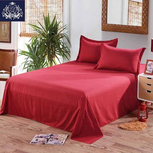 

2017 new red/white/grey color flat sheet king size cotton blend printed flat sheets bed sheets with covers