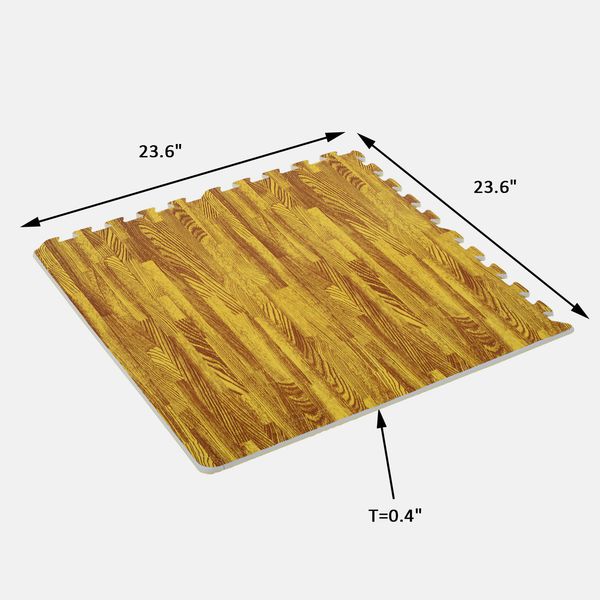 

soozier 72 sq ft interlocking floor mat eva foam tile wood grain gym exercise