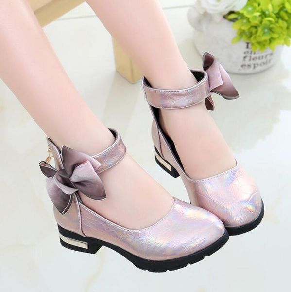 

children princess shoes for girls sandals high heel glitter shiny rhinestone enfants fille female party dress shoes sneakers, Black;grey