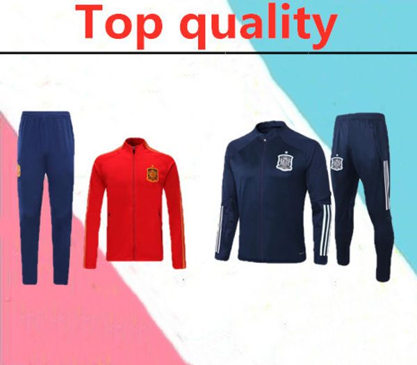 

2020 2021 spain jacket soccer tracksuit camiseta españa 20/21morata a.iniesta fabregas ramos diego isco football jacket training suit, Black