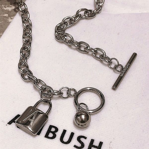 

засада замок ожерелья 2020 мужчины женщины hip hop ambush цепи ожерелья титана стали harajuku стиль ожерелье, Silver