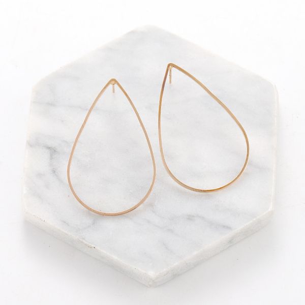 

2019 new fashion drop shape minimalist personality cool autumn and winter accessories pendant jewelry earrings wholesale, Golden;silver