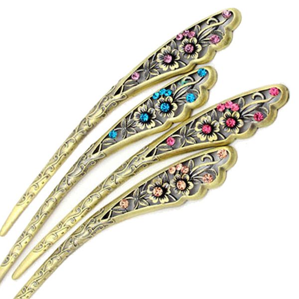 

5-colour exquisite classical hollow hairpin 18kgp female jewelry headwear hair accessories wholesale, Golden;silver