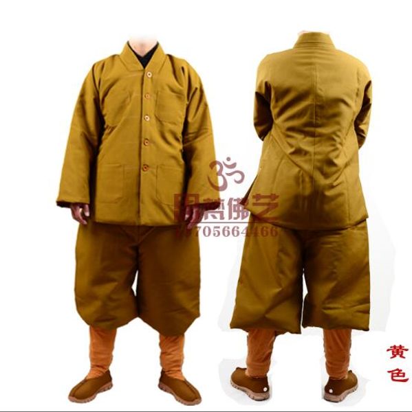 

buddhist supplies winter clothing zen monks cotton suit chinese monk robe, Red