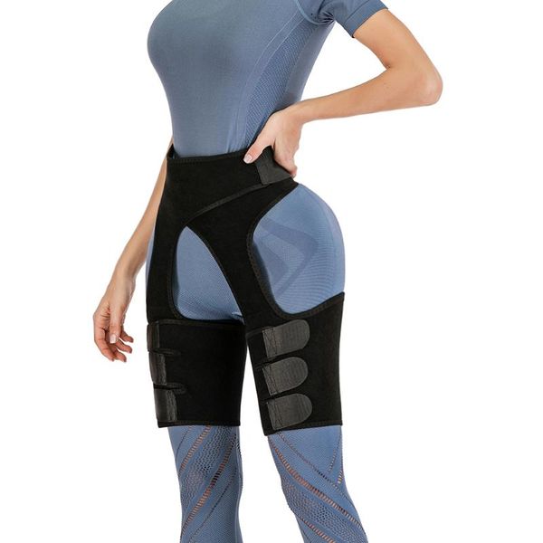 

leg shapers women men thigh trimmer fat burning slimming belt shapewear waistband slimming exercise workout controler, Black;gray