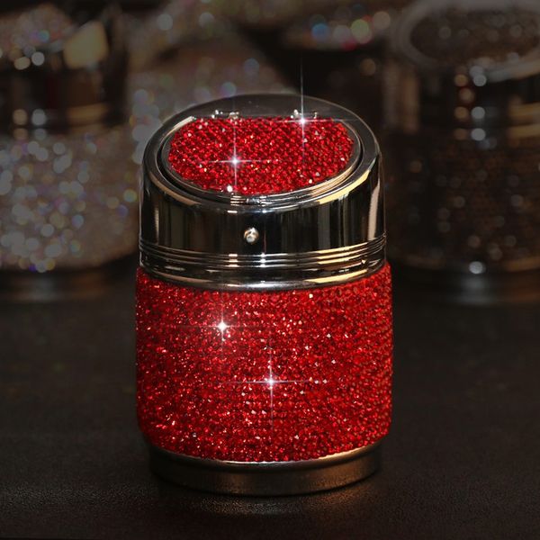 

1pc car ash tray interior accessory universal metal diamond replacement new