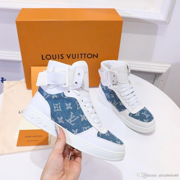 

arrival sneaker boot rainbow trainer for women calfskin high sneakers belt buckle printed outdoor shoes with box, Black