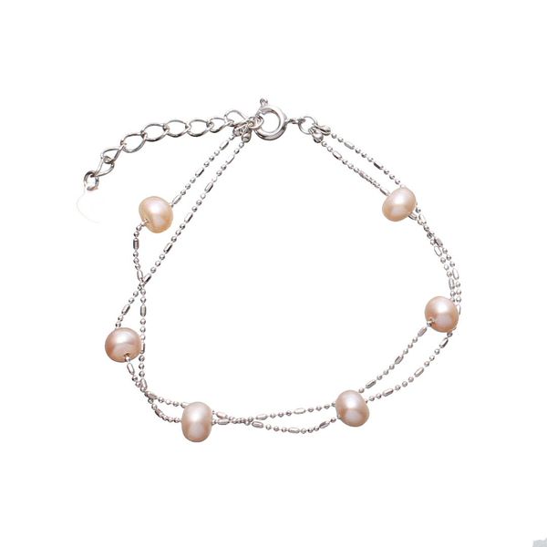 

freshwater cultured pearl bracelet brass freshwater pearl 4cm extender chain owl silver color plated for woman 6.5 inch strand, Black