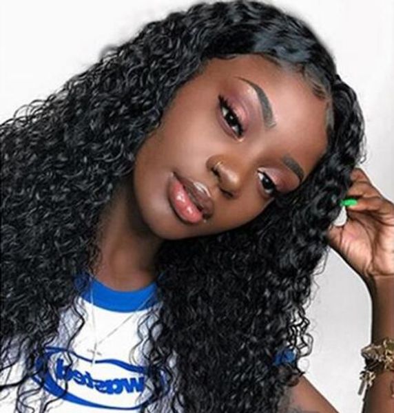 

2020 new selling brazilian kinky curly human hair wig for women plucked natural hairline baby hair remy lace front human hair wigs, Black;brown