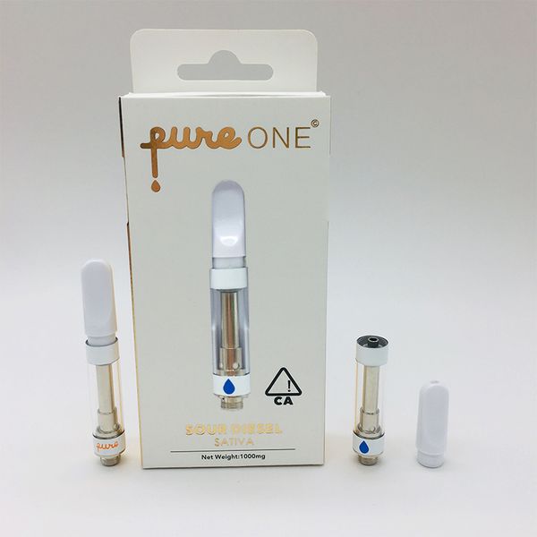 

Pure One Vape Картриджи Упаковка 0,8 мл 1мл Керамическая Coil Нажмите на Совет Пустой Одноразовая Vape Pen Слейте масло испарители Форсунки 510 темы