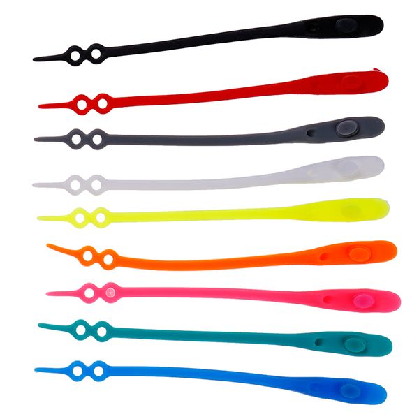 

14pcs/pack waterproof silicone shoelace round no tie sport shoelaces, Black
