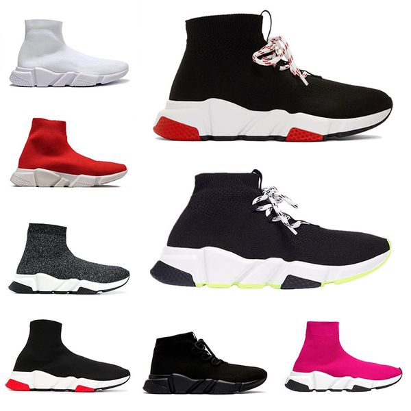 

2020 platform speed trainer mens womens sock shoes black white red men women fashion luxury designer sneakers casual shoes