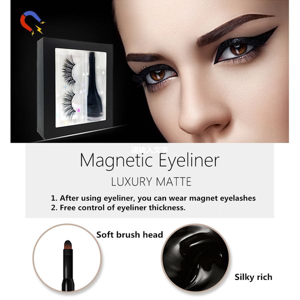 

Whole ale private label gift boxe magnetic eyeliner 5 magnetic 3d faux la he directly no glue liquid waterproof magnetic eyeliner pencil
