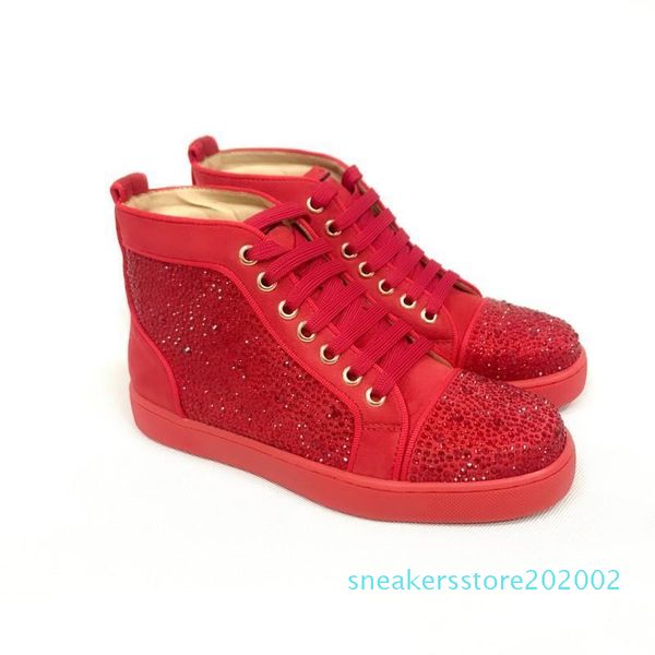 

big size 2019 red bottom shoes leather suede spike shoes men women size eur35-45 with box dust bag s02, Black
