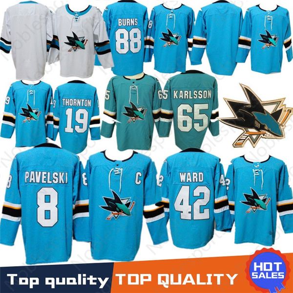 

8 Joe Pavelski San Jose Jersey Hockey 19 Joe Thornton Logan Couture 65 Erik Karlsson 88 Brent Burns 9 Evander Kane Hert