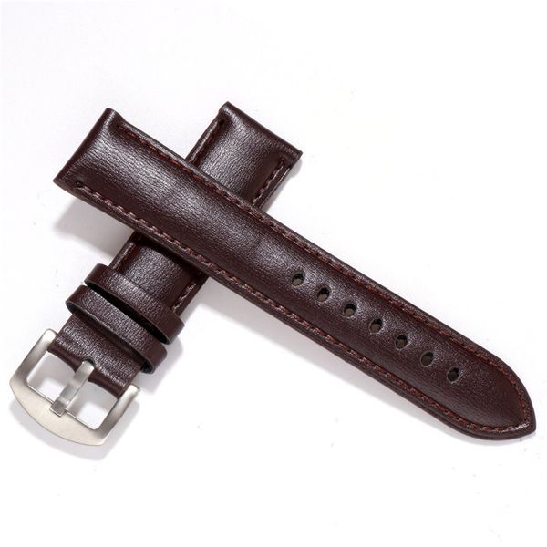 

business leather replacement strap pin buckle watch band for 22mm strap width watch length 25 strapes thickness 4.2mm, Black;brown