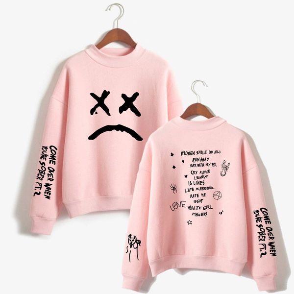 

lil peep sweatshirt print men and women clothes long sleeve spring hip hop sweatshirt korean streetwear men street wear clothing, Black