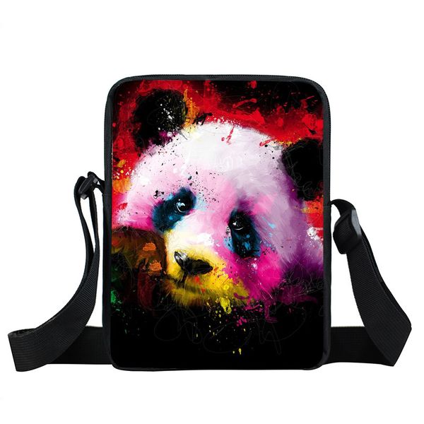 

симпатичные красочные картины panda мини сумка сумки женщин девушки тотализаторов мальчиков crossbody малышей мешка плеча малый учиться в ро