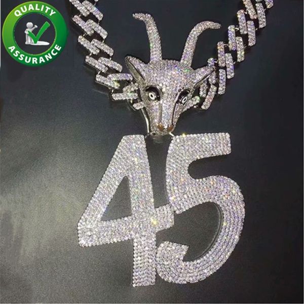 

mens iced out hip hop chain pendants luxury designer necklace hiphop jewelry women bling diamond cuban link tennis chains rapper accessories, Silver