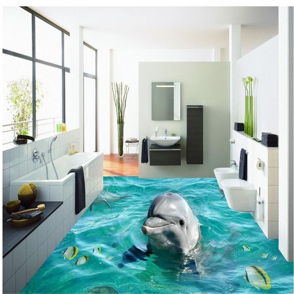 

custom floors waterproof floor mural painting custom p self-adhesive 3d floor 3d floor wallpapers cute dolphin