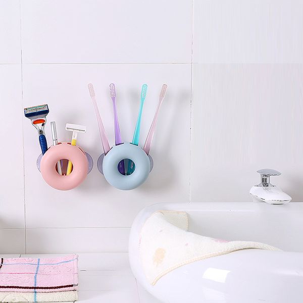

mounted toothbrush holder kitchen bathroom accessories toothpaste storage rack tooth brush organizer strong suction cup for wh0128