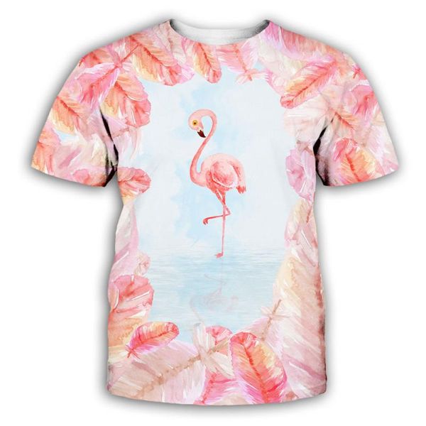 

2020 fashion men s luxury mens designer t shirts t shirt tshirt flamingo 3d printed short sleeve t-shirt mens clothes clothing tee shirt, White;black