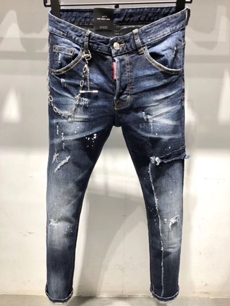 

2020 copy big brand new designer письмо d2 печать цвет мужские джинсы big brand дизайнерские джинсы хип-хоп bermuda бесплатная доставка, Blue