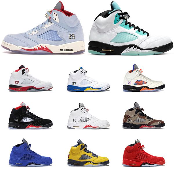 

island green 5s men basketball shoes 5 grape trophy room laney michigan psg camo red blue suede wings mens trainers sports sneakers 7-13