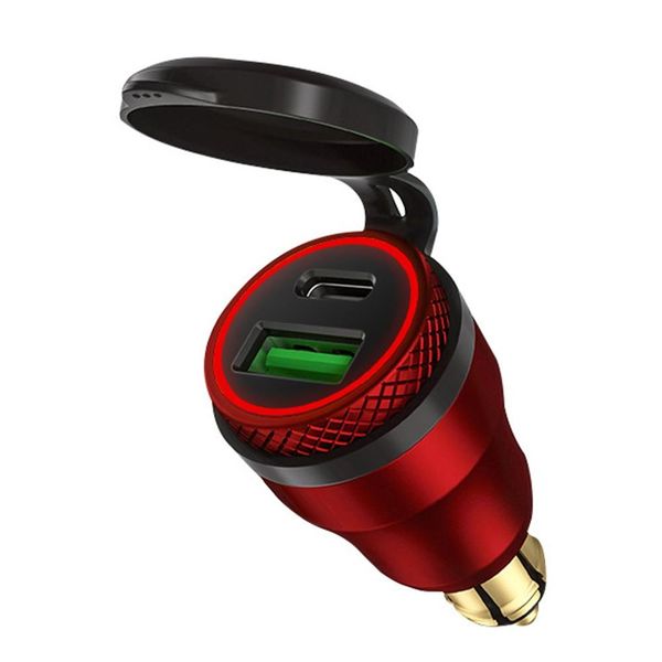 

12v-24v qc3.0 usb type c pd fast charging power adapter charger hella din eu plug socket for motorcycle b8