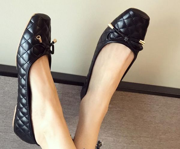 

women's shoes in spring and autumn flat bottom square head #13, Black