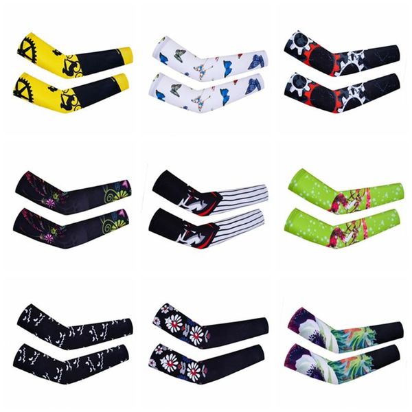 

2019 cycling arm warmers men women bike bicycle armwarmer uv protection cuff sleeves mountain mtb arm sleeves sunsreen yellow, Black;gray