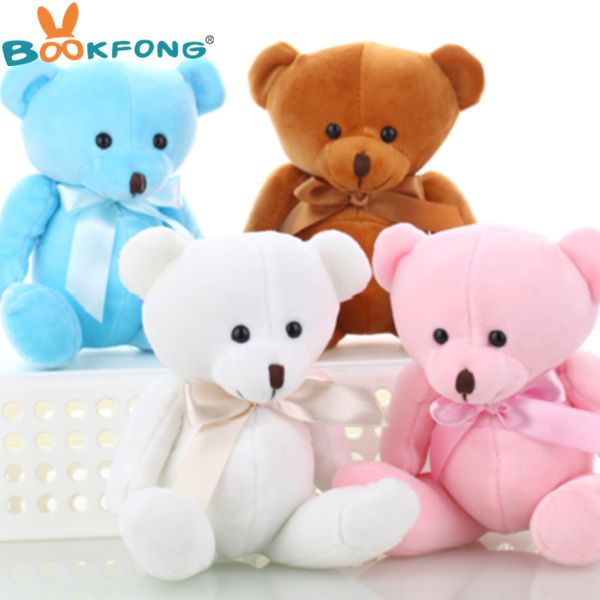 

bookfong lovely teddy bear plush toys small doll bears for wedding cartoon flower bouquet bear toy promotion gifts 15cm