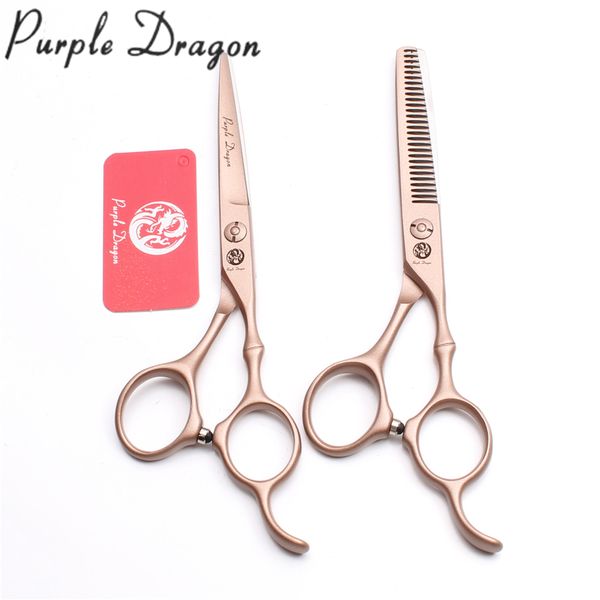 

6in. 17.5cm 440c purple dragon rose gold hairdressing scissors thinning shears cutting scissors professional hair z9030