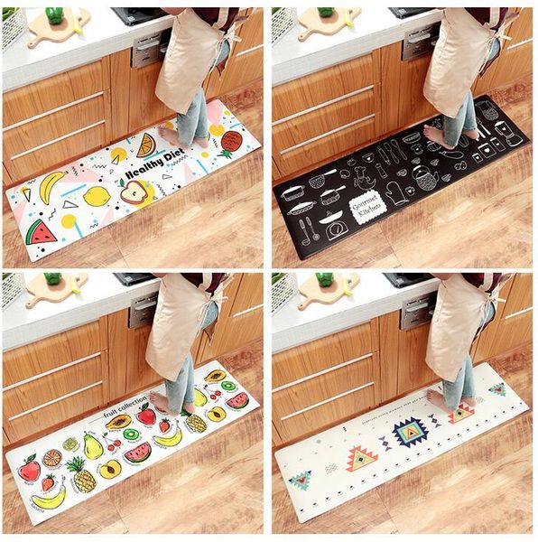 Japanese Kitchen Mat Waterproof Oilproof Kitchen Rug Pvc Leather