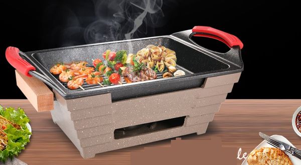 

non-stick dry pan medical stone pot commercial restaurant home grilled fish seafood dish 070