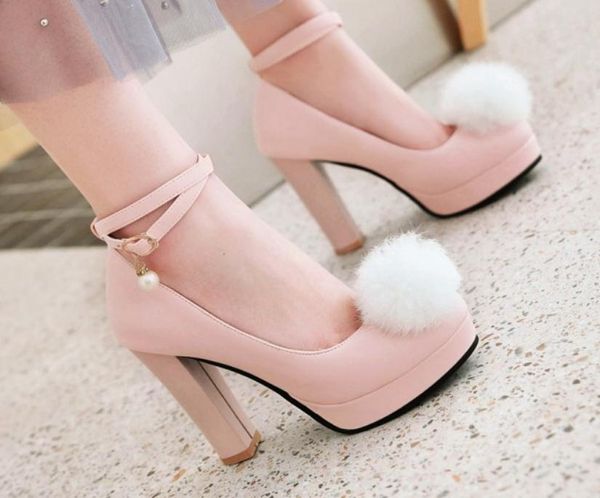 

women's shoes spring and autumn waterproof table high coarse heel@8653, Black