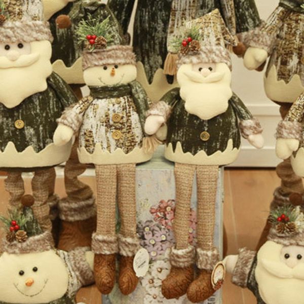 

1pcs christmas ornament cute doll christmas dolls gift sitting santa claus