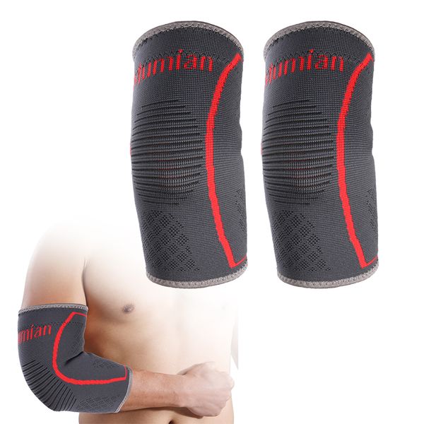 

new breathable compression sleeve elbow brace support men women arm splint supports for tennis weightlifting arm brace, Black;gray