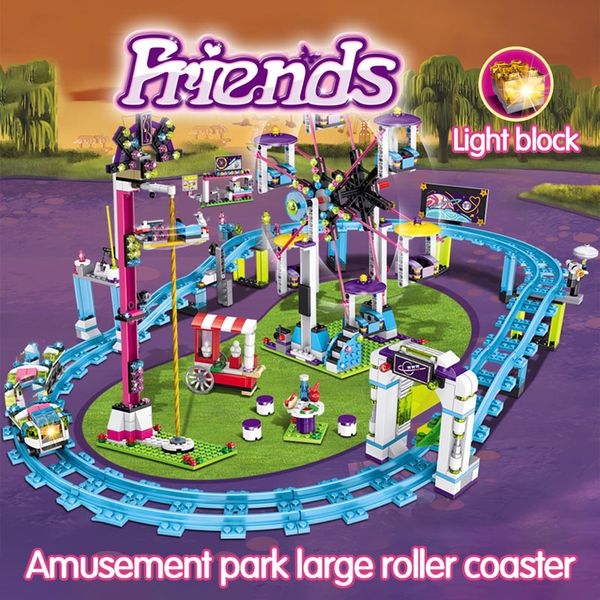 

bricks compatible for iegoingly friends amusement park blocks roller coaster figure model toys hobbie children girls